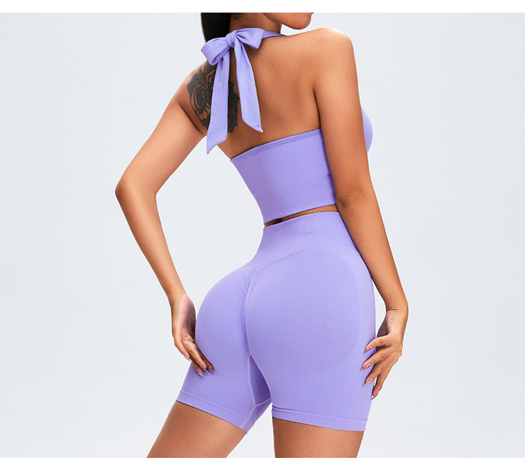 Seamless Peach-Lift Yoga Set: Slim-Fit Scrunch Butt Leggings & Running Workout Activewear