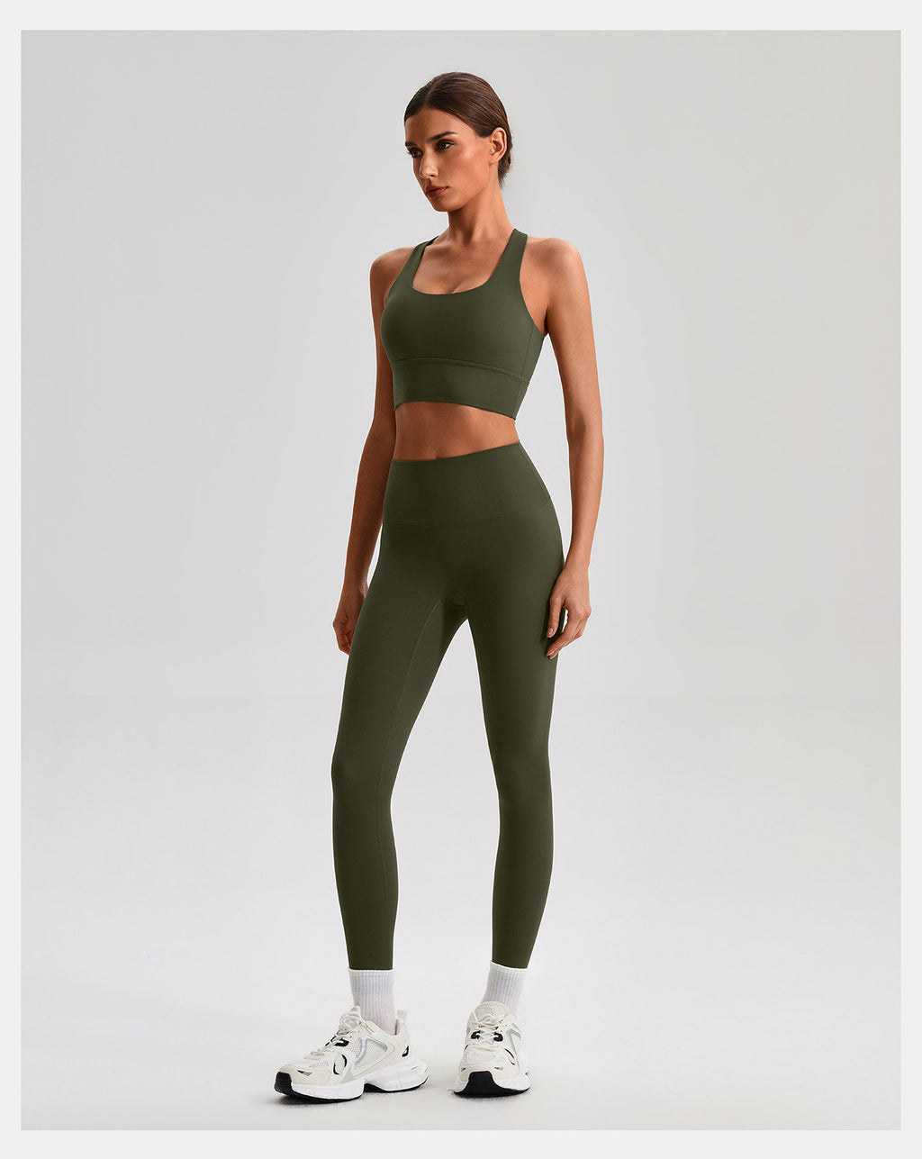 Ensemble de yoga sans coutures effet seconde peau : Soutien-gorge de sport dos nu et Legging taille haute push-up
