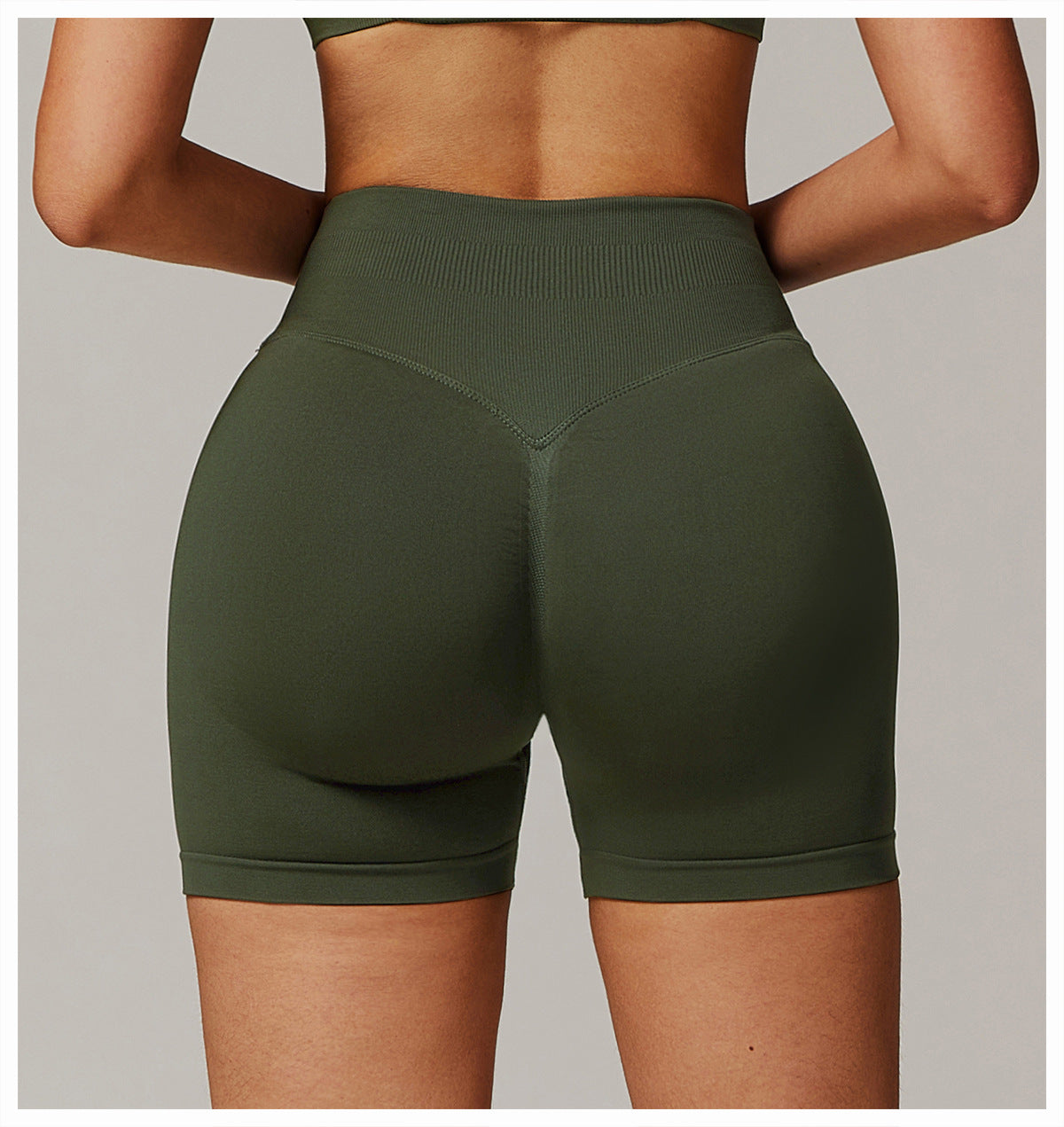 Seamless High-Waisted Yoga Shorts: Booty-Lifting Quick-Dry Activewear for Running & Fitness 9687