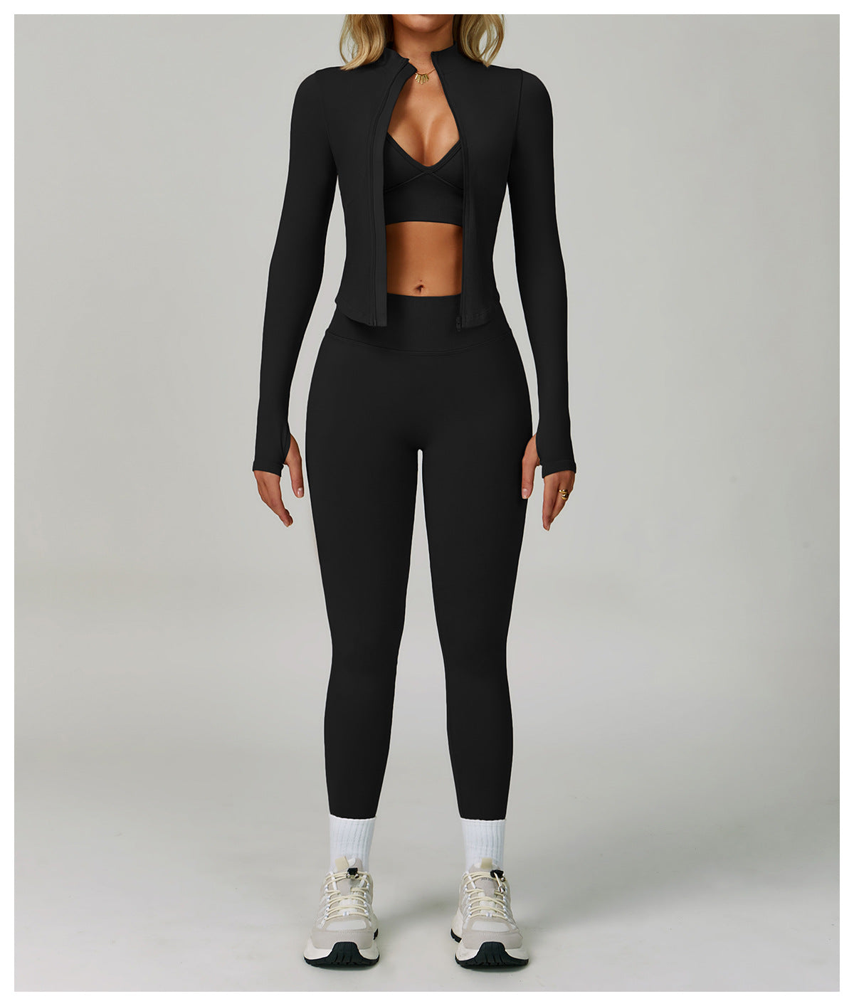 Ensemble de Yoga 3 Pièces Sans Couture : Vêtements de Sport Amincissants Taille Haute & Tenue de Fitness Séchage Rapide 5412