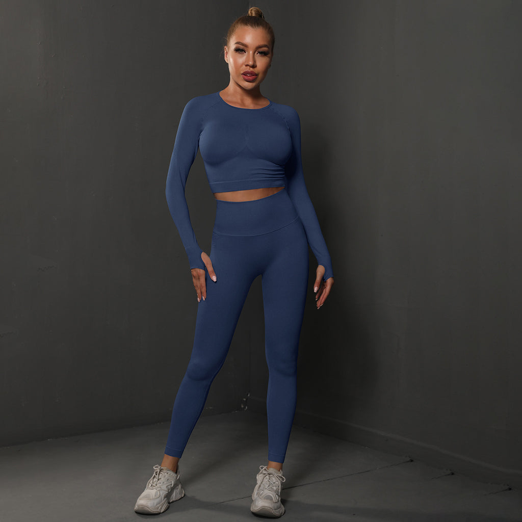 Ensemble de Yoga Sans Couture "Scrunch Butt": Legging Taille Haute Rehausseur de Fesses & Tenue de Sport Compressive 2 Pièces