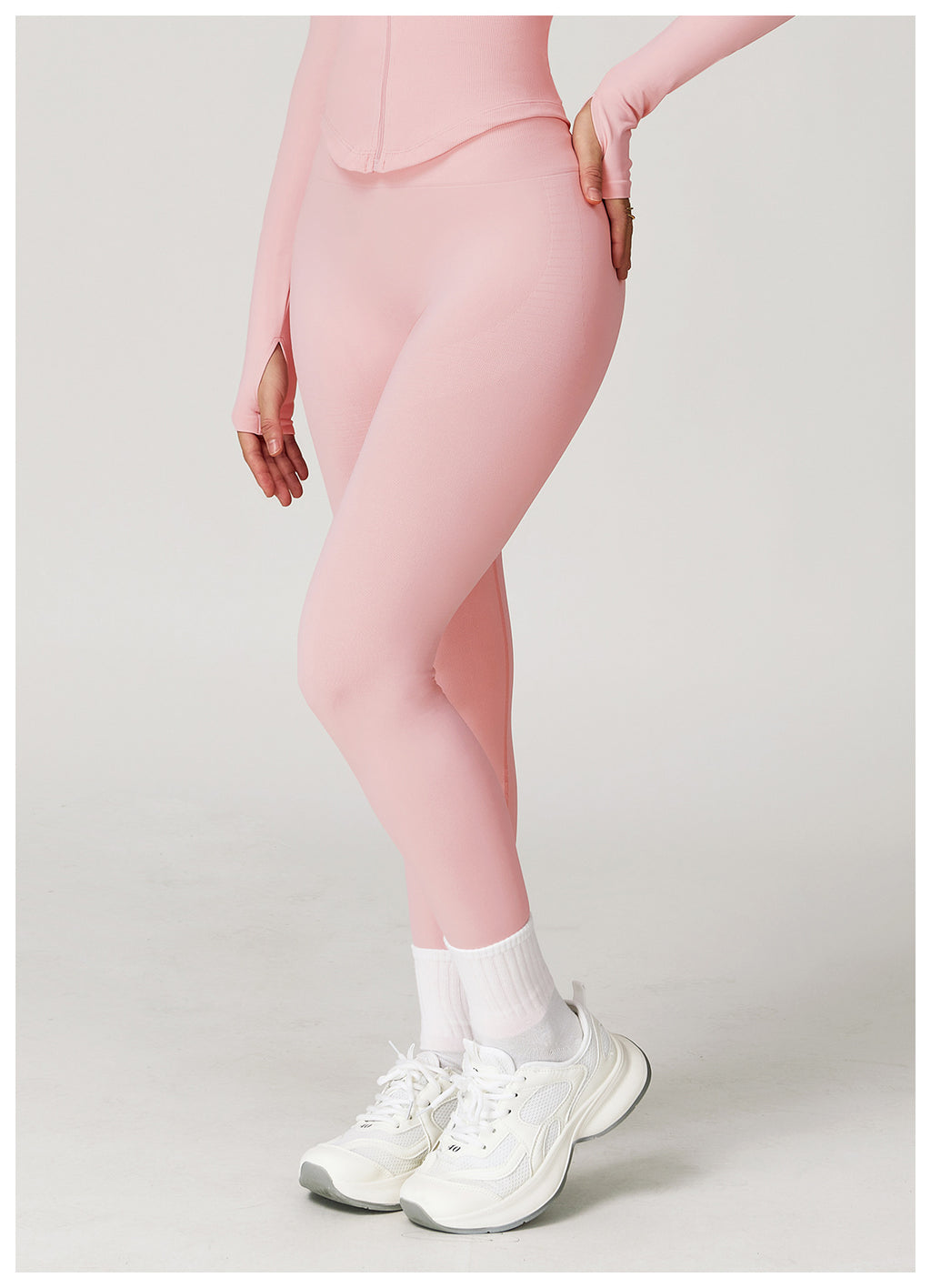 Seamless Ribbed-Waistband Yoga Leggings: High-Waisted Tummy-Control & Booty-Lifting Fitness Pants 6825