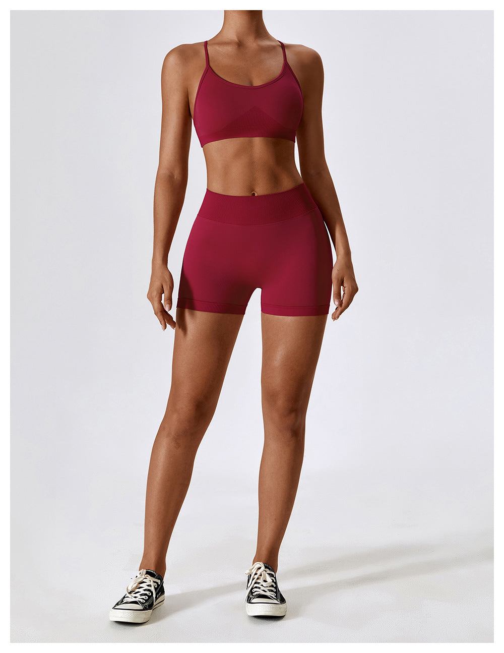 Short de Yoga Taille Haute Sans Couture : Short Cycliste de Sport Gainant et Rehausseur de Fesses 4389